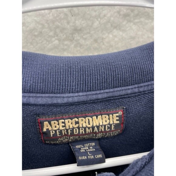 Abercrombie Performance Sweatshirt Men’s Size L Blue Long Sleeve Collar Pullover - Picture 2 of 7